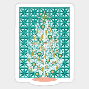 Mid Century Modern Christmas Tree Sticker